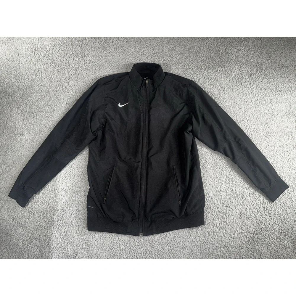 Nike Dri Fit Track Jacket Boys XL Ful‎ Zip Swoosh Mock Neck Sporty Activewear